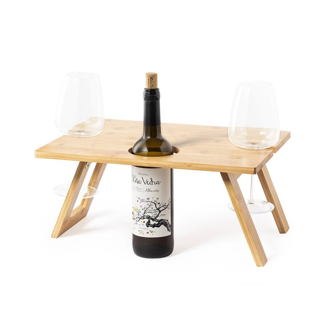 Personnaliser des tables à vin pliables en bambou pour pique-nique